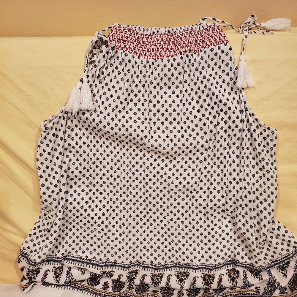 Old Navy Printed Tie On Shoulder Blouse